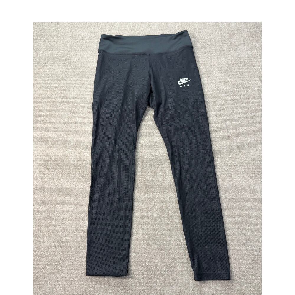 Nike Air 7/8 Mesh Running  Pants Black High Rise Dri-FIT  Size M - Black